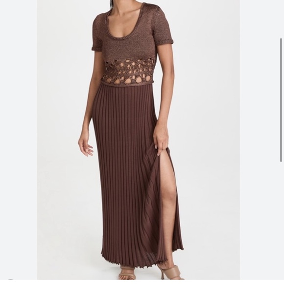 NEW Christopher Esber Crochet Knit Short Sleeve Dress - Picture 2 of 5